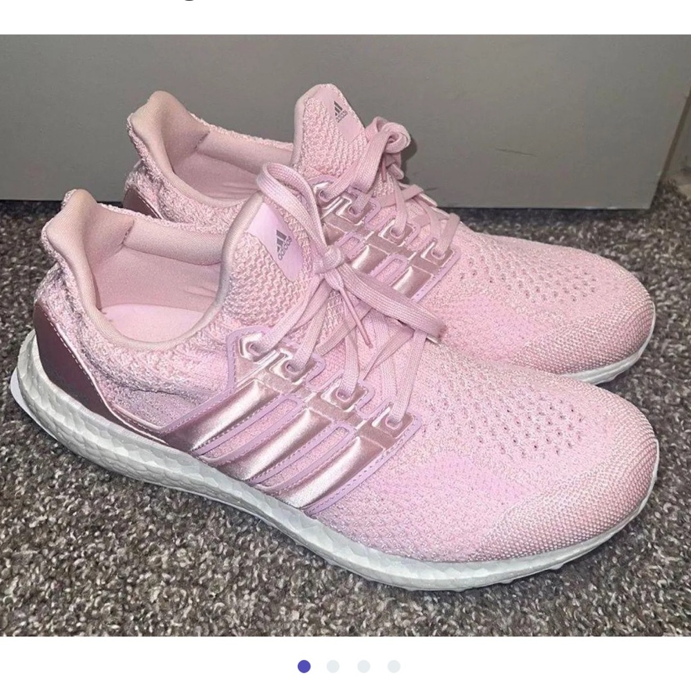 Pink adidas ultra boost tennis sneakers